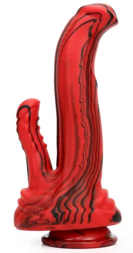 Dobhorse Double Dildo – piros-fekete prémium dildó 18 cm