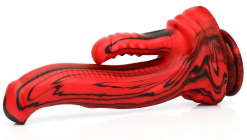 Dobhorse Double Dildo – piros-fekete prémium dildó 18 cm