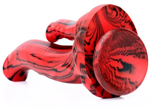 Dobhorse Double Dildo – piros-fekete prémium dildó 18 cm