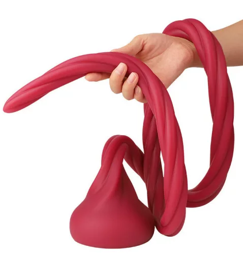Dildó csavart forma 150 cm piros