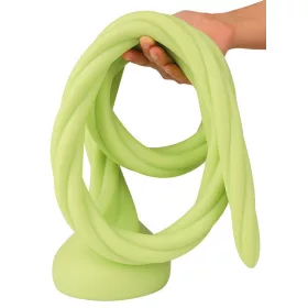 Dildó Csavart forma, puha szilikon 150 cm zöld