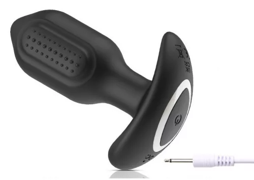 Poctis vibrációs anál plug 10 mód, forgó 8,5 cm szilikon USB töltős vízálló