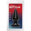 Prémium sima anál dugó – 12 cm fekete