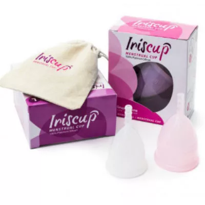 IRISCUP – nagy rózsaszín menstruációs bögre + ingyenes sterilizáló tasak