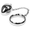 METAL HARD – 45mm fém péniszgyűrű lánccal és fém golyóval