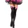 LEG AVENUE - fekete és rózsaszín magas nylon harisnyák bow-val