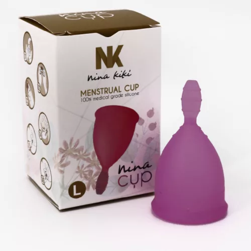 Nina Kikí – prémium menstruációs bögre, lila, méret L