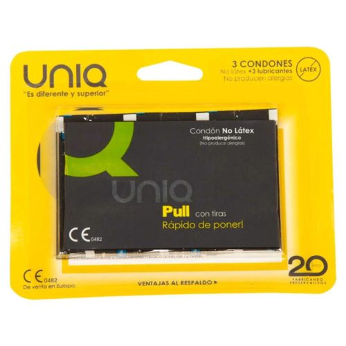 UNIQ – latexmentes óvszer csíkokkal, 3 db-os kiszerelés