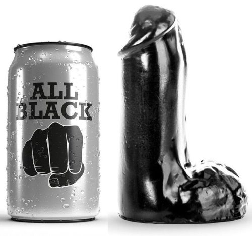 ALL BLACK - 13 cm-es élethű dildó