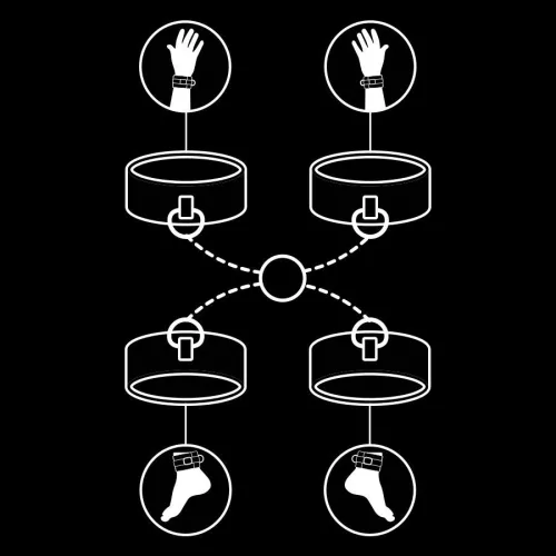 FETISH SUBMISSIVE – bőrkezes kézi-és bokakötöző szett