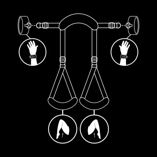 Fetish Submissive – nyitott lábú bilincs prémium neoprénnel