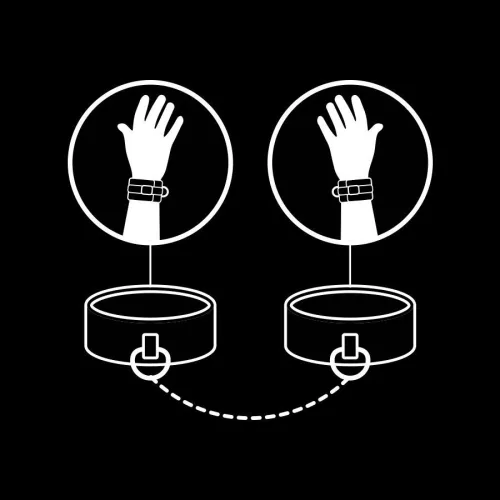 FETISH SUBMISSIVE – vegán bőr kézbilincs, puha béléssel