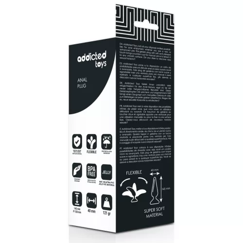 ADDICTED TOYS – prémium fekete anális dugó 14,5 cm