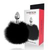 DARKNESS - extra anális dugó farokkal, fekete 7 cm