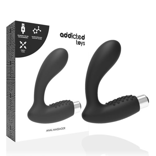 ADDICTED TOYS – újratölthető prosztata vibrátor, fekete