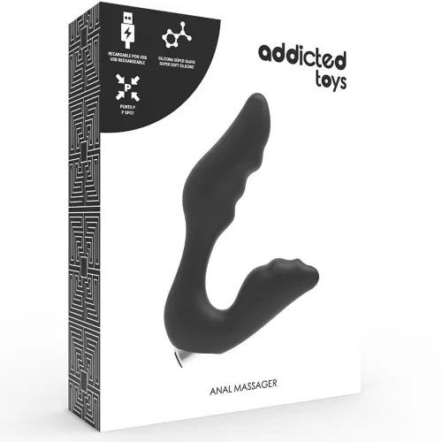 ADDICTED TOYS – újratölthető prosztata vibrátor fekete
