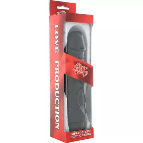SEVEN CREATIONS – prémium fekete vibrátor 22 cm hosszú