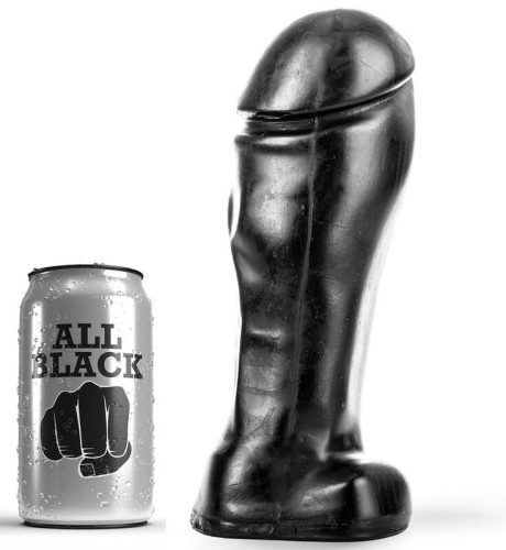 ALL BLACK – 22 cm-es széles talpú dildó