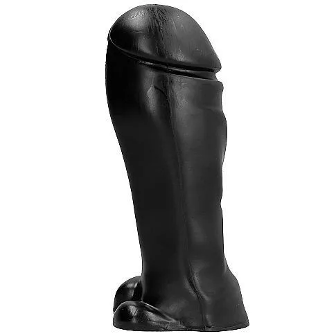 ALL BLACK – 22 cm-es széles talpú dildó