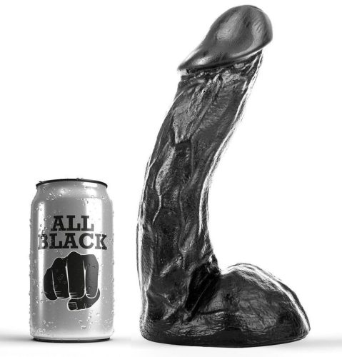 ALL BLACK - 23 cm hosszú prémium masszírozó dildó