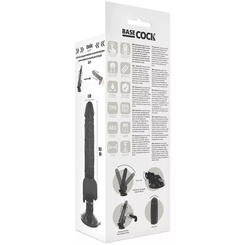 BASECOCK – valósághű vibrátor távirányítóval, 18,5 cm