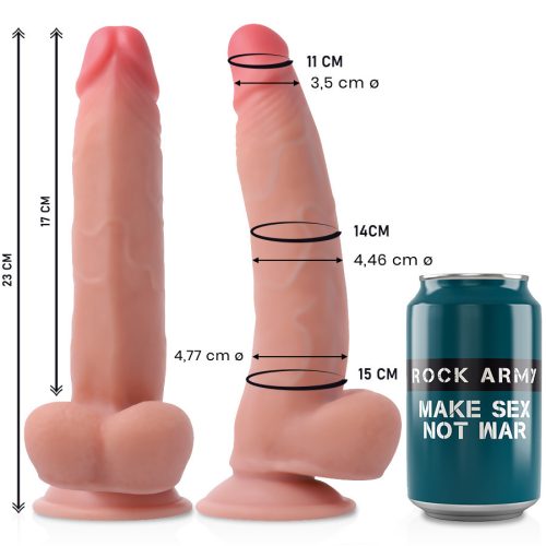 RockArmy - prémium duál sűrűségű vibrátor 23 cm hosszú