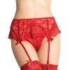 QUEEN LINGERIE – csipkés tanga harisnyatartóval S/M