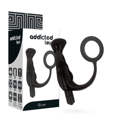 ADDICTED TOYS – 10 cm fekete prosztata vibrátor