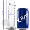 X RAY – átlátszó, 15,5 cm-es, prémium műpénisz golyókkal