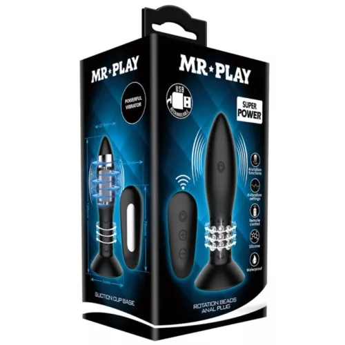 MR PLAY – távirányítós dugó forgó fekete golyókkal