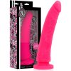 DELTA CLUB - pink szilikon dildó húzóval, 23 cm