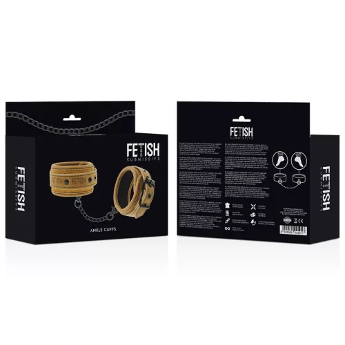 Fetish Submissive Origen – vegán bőr boka bilincsek neoprén béléssel