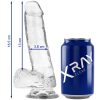 X RAY - áttetsző, 18,5 cm-es péniszgyűrű és dildó