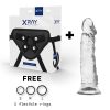 X RAY – érzéki öv + átlátszó pénisz 19 cm - O - 4 cm