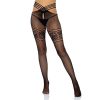Leg Avenue – hálós combfix csipkével, egy méretben