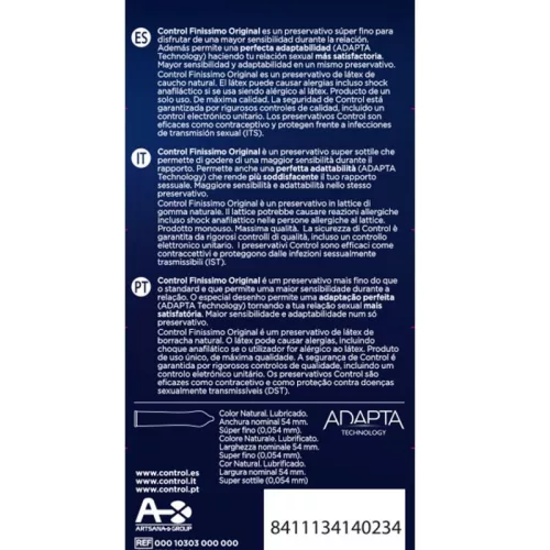 CONTROL Finissimo Original – ultravékony óvszercsomag 6 db