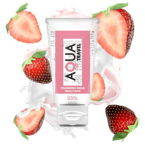 Aqua Travel – eper-krém ízű prémium síkosító 50 ml