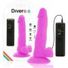 DIVERSIA – rugalmas, vibráló dildó lila 18 cm