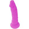 DIVERSIA – rugalmas vibráló dildó lila, 21 cm hosszú