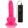 DIVERSIA - rugalmas vibráló dildo, 17 cm, rózsaszín