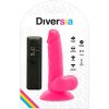 DIVERSIA - rugalmas vibráló dildo, 17 cm, rózsaszín