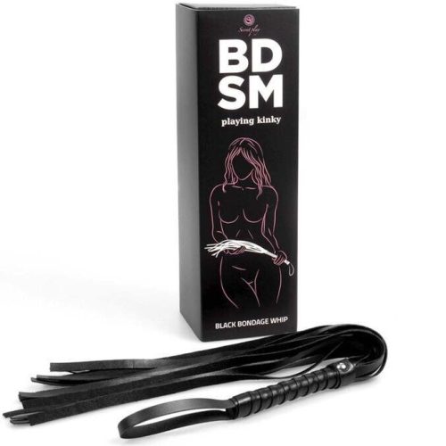 SECRETPLAY - prémium fekete BDSM korbács