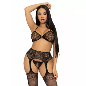   LEG AVENUE – érzéki háromrészes szett: melltartó, string és harisnya