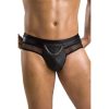 PASSION - nyitott fekete slip, S/M méret