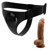 PRETTY LOVE – univerzális harness fekete dildóval, 20 cm