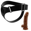 PRETTY LOVE – univerzális harness fekete dildóval, 20 cm