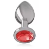 INTENSE – prémium alumínium anál dugó piros kristállyal L-es