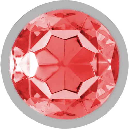 INTENSE – prémium alumínium anál dugó piros kristállyal L-es