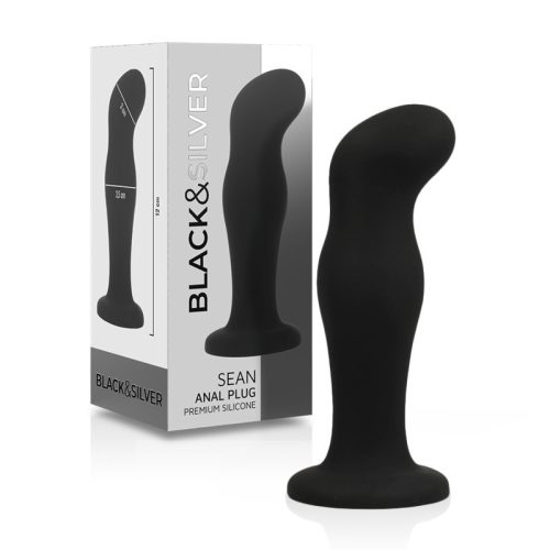 BLACK&SILVER – prémium szilikon fekete anális plug