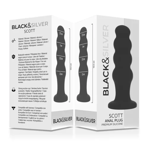 Scott Premium – szilikon anális kényeztető fekete